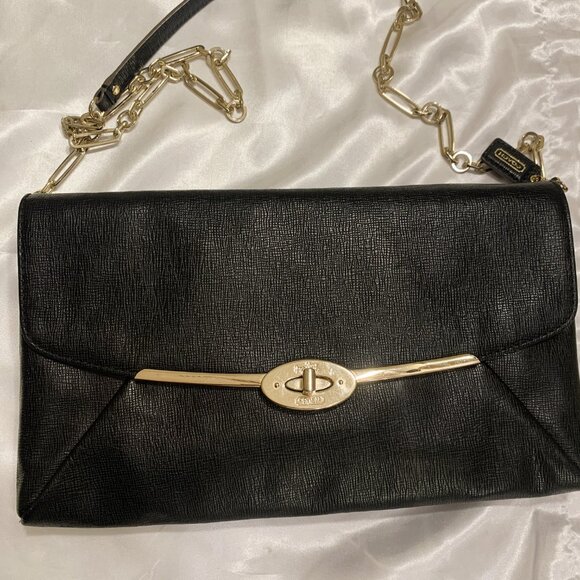 COACH MADISON CLUTCH IN TEXTURED LEATHER LI BLACK F25240 - Picture 6 of 16